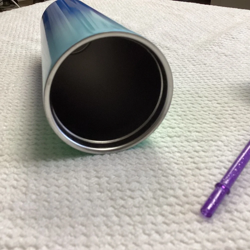 Starbucks 2022‎ Spring Purple Teal Floral Tumbler Double Wall Screw On Lid 24oz